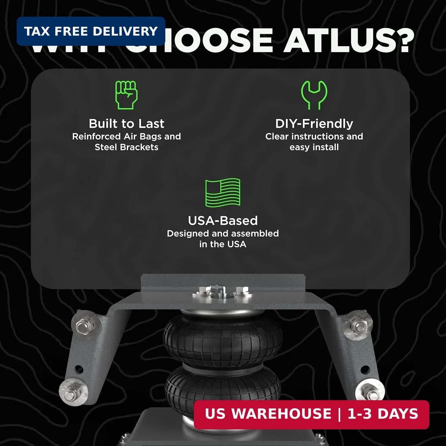 Atlus Engineered By Air Lift A5000 Air Bag Suspension Kit for 2011-2016 Ford F-2