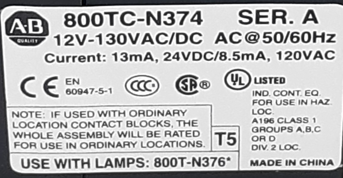 Allen-Bradley 800TC-N374 Universal LED Power Module