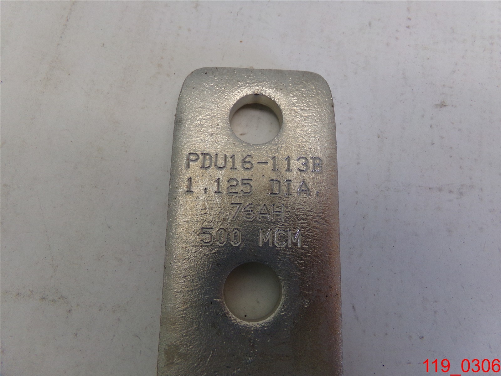 Qty=2: Travis 2-Hole Compression Lug 8″ PDU16-113B 1.125 Dia 76 AH 500 MCM