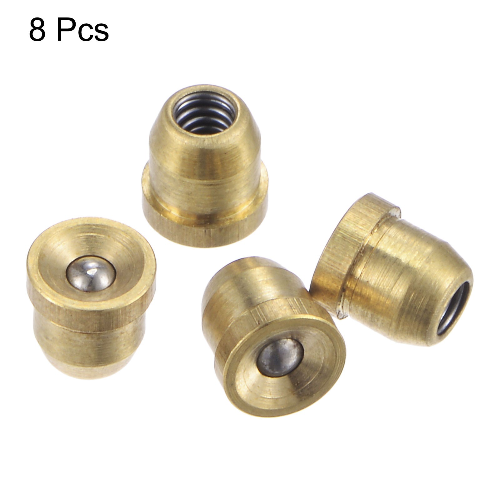 Brass Push Button Flange Grease Oil Cup 4mm for Lubrication System 8Pcs