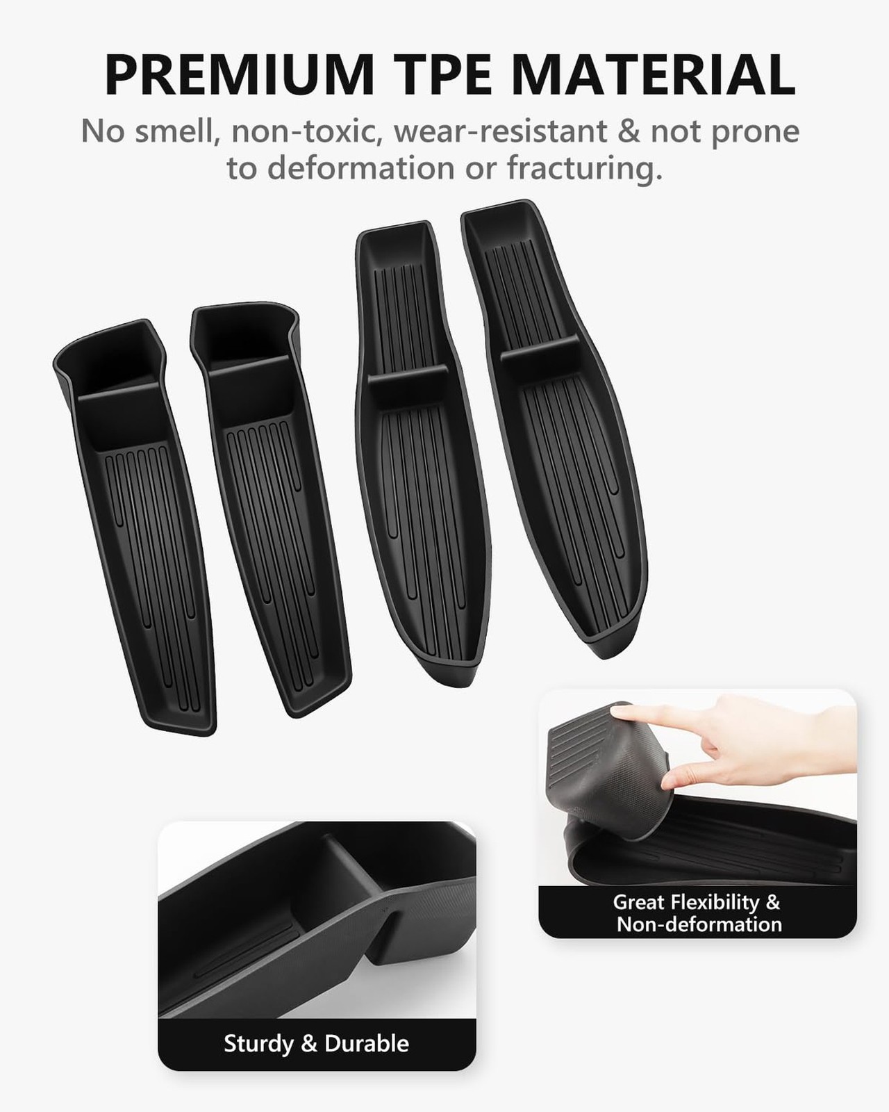 4PCS Door Side Storage Box for New 2025-2026 Tesla Model Y Juniper, Waterproo…