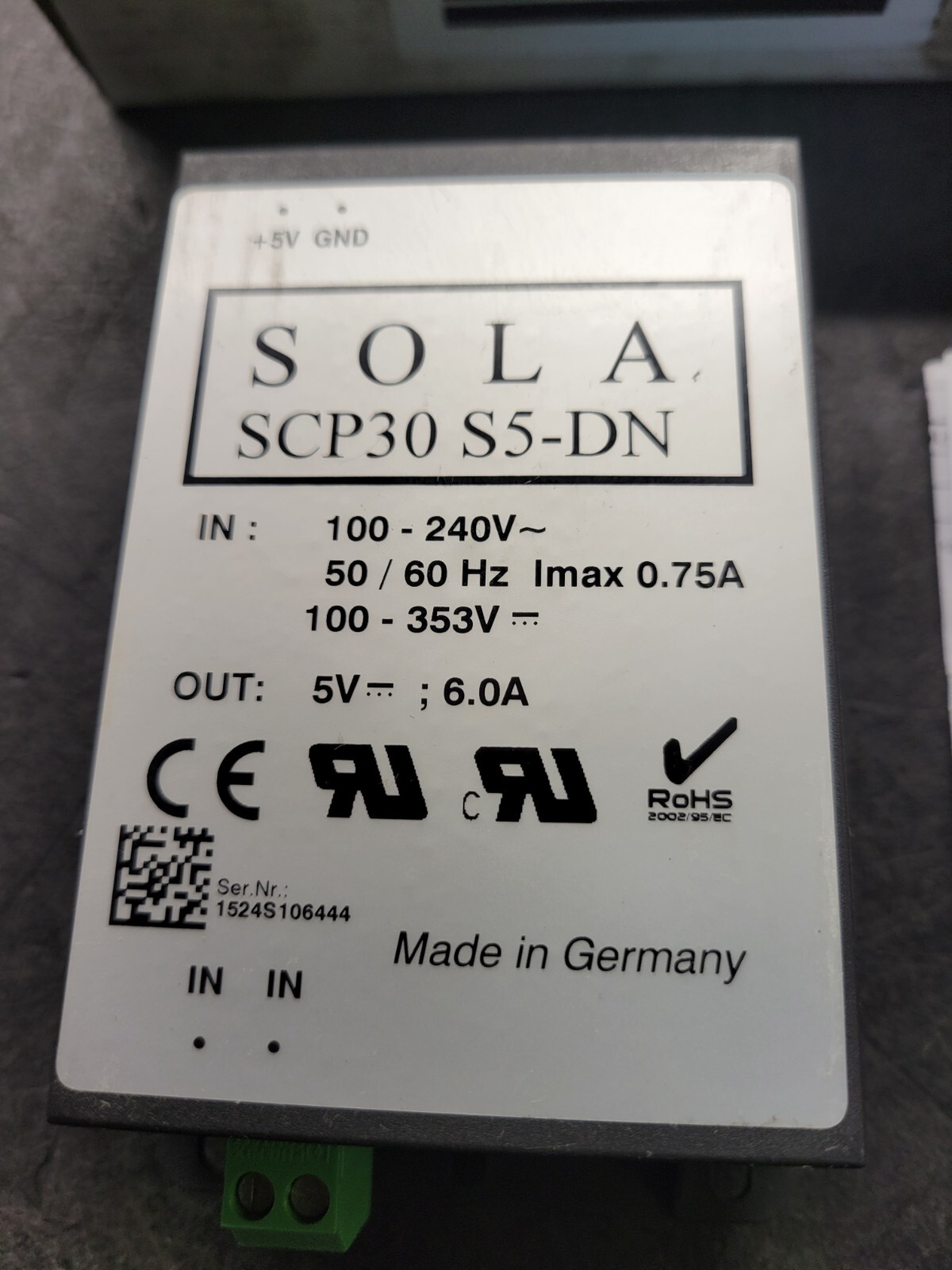 Sola SCP30 S5-DN Power Supply.