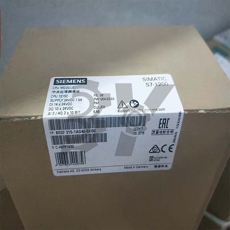 1PCS SIEMENS 6ES7215-1AG40-0XB0 DC 6ES7 215-1AG40-0XB0 CPU 1215C NEW
