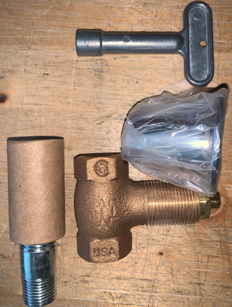Arrowhead Brass 258 Straight Gas Log Lighter Valve with Chrome Flange and Key