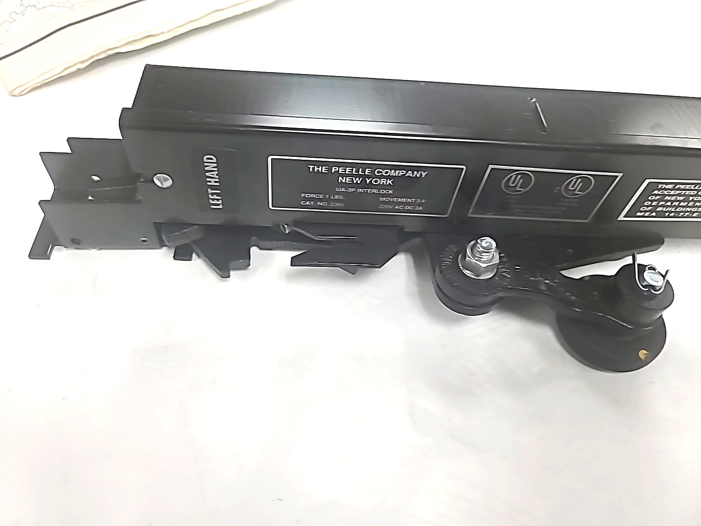 Otis Elevator Interlock Left Hand PN:2360 Peele Company commercial elevator door