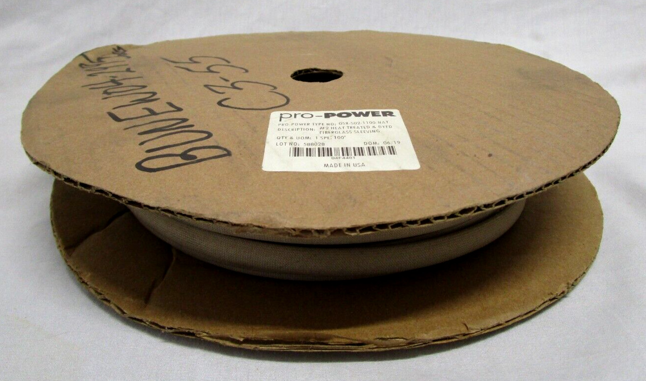 NEW PRO POWER GSX-S02-1100-NAT SLEEVING INSULATING BRAIDED 6.681MM TAN 100FT