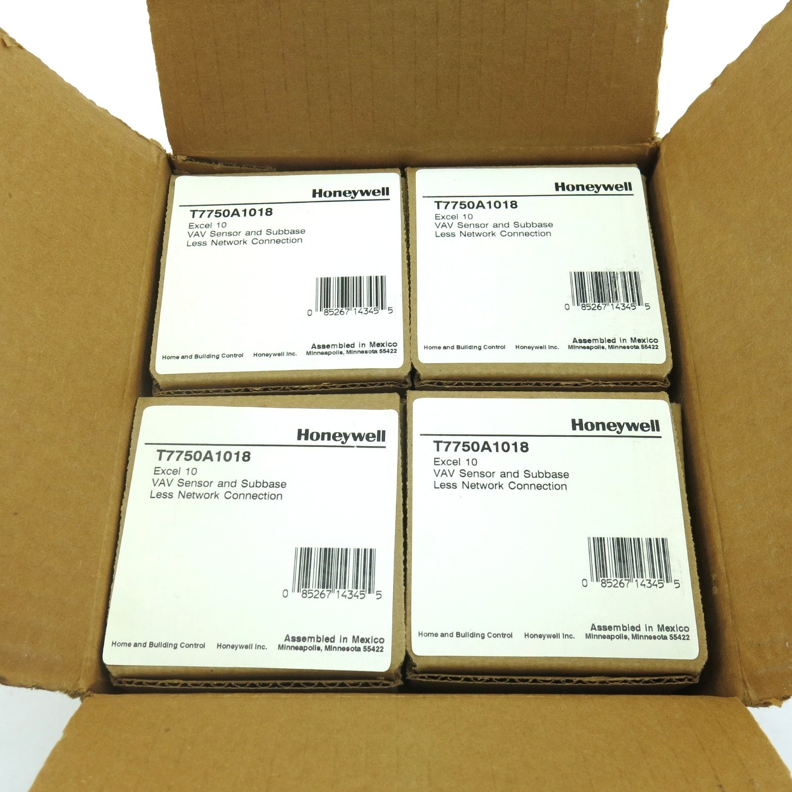 Box Of 4 Honeywell T7750A1018 Excel 10 VAV Sensor And Subbases New Old Stock