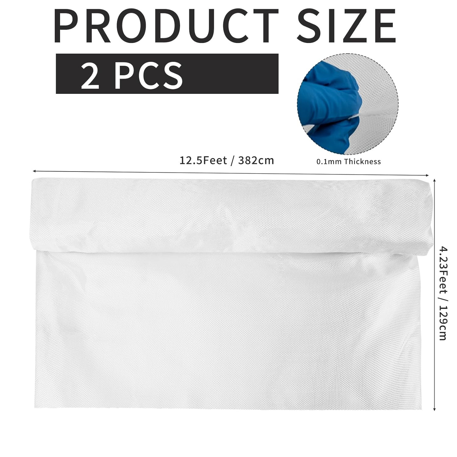2 Pack 6 oz Fiberglass Cloth, 12 Feet x 50 Inches Woven E-Glass Plain Weave Fabr