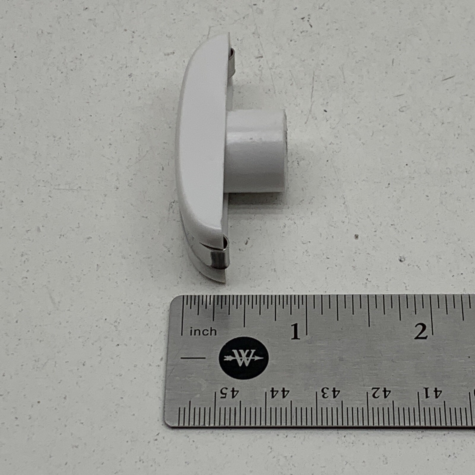 Vintage Appliance Oven Range Heater Thin White/Silver Trim Handle Knob 5/16″ Peg