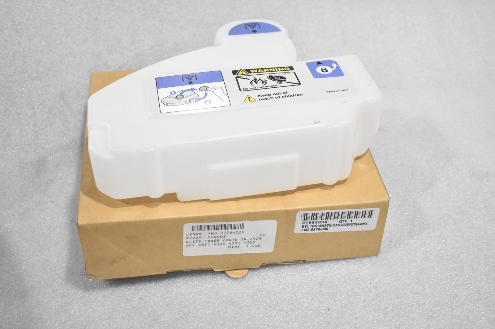 WASTE TONER CONTROL WASTE-CAN D35CAIR2545-X 01055004