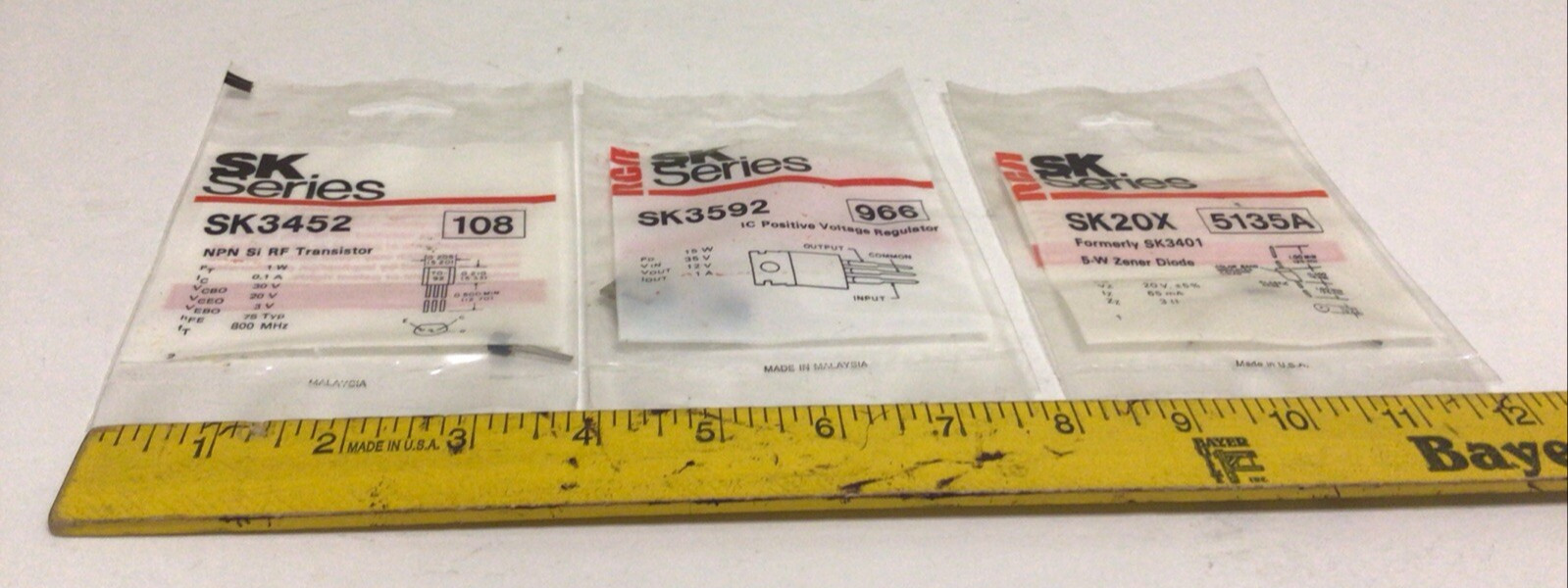 NEW, ( ASSORTED LOT) SK SERIES SK3592/966 IC POSITIVE VOLTAGE REGULATOR