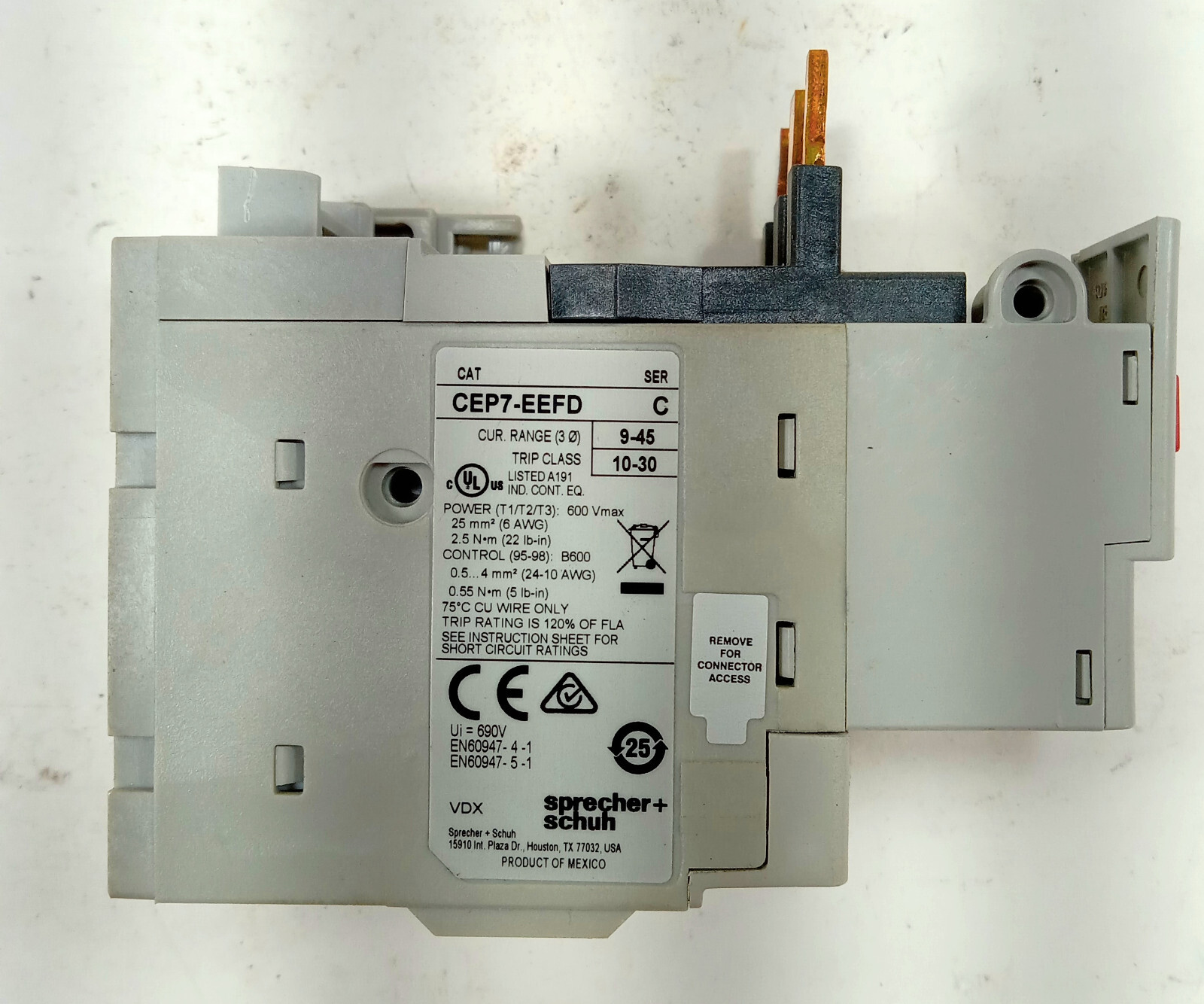1 USED SPRECHER+SCHUH CEP7-EEFD SER C OVERLOAD RELAY ***MAKE OFFER***