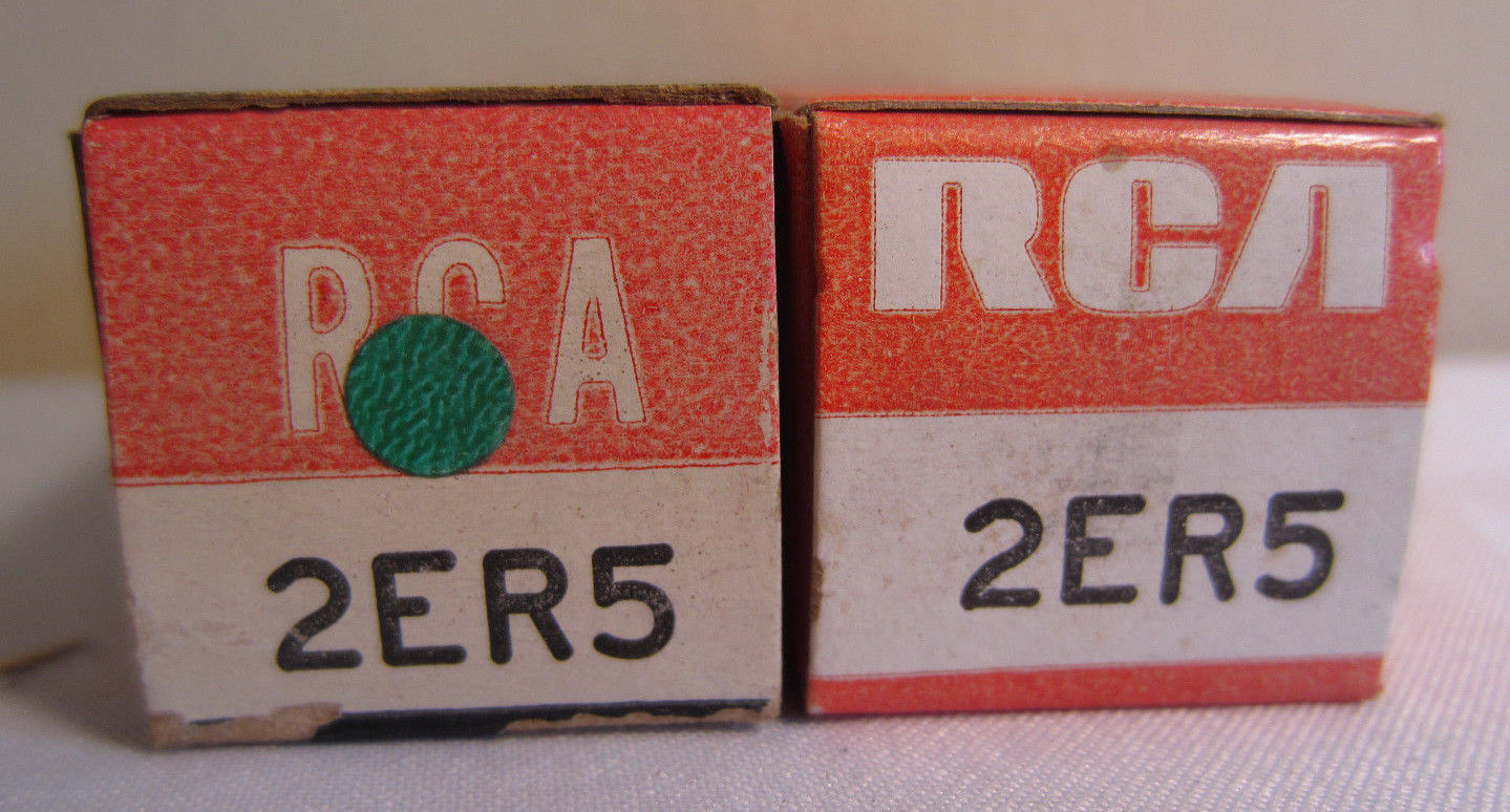 Lot Of 2 RCA 2ER5 Electronic Tubes In Boxes NOS