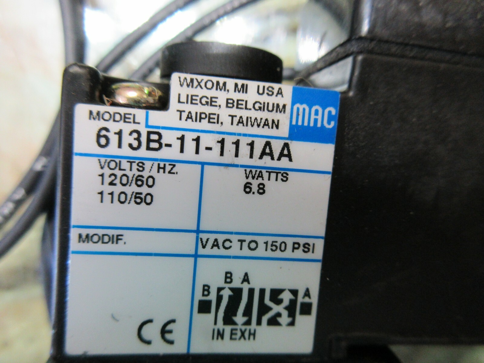 MAC VALVE UNIT 613B-11-111AA 6.8 WATTS EACH 1