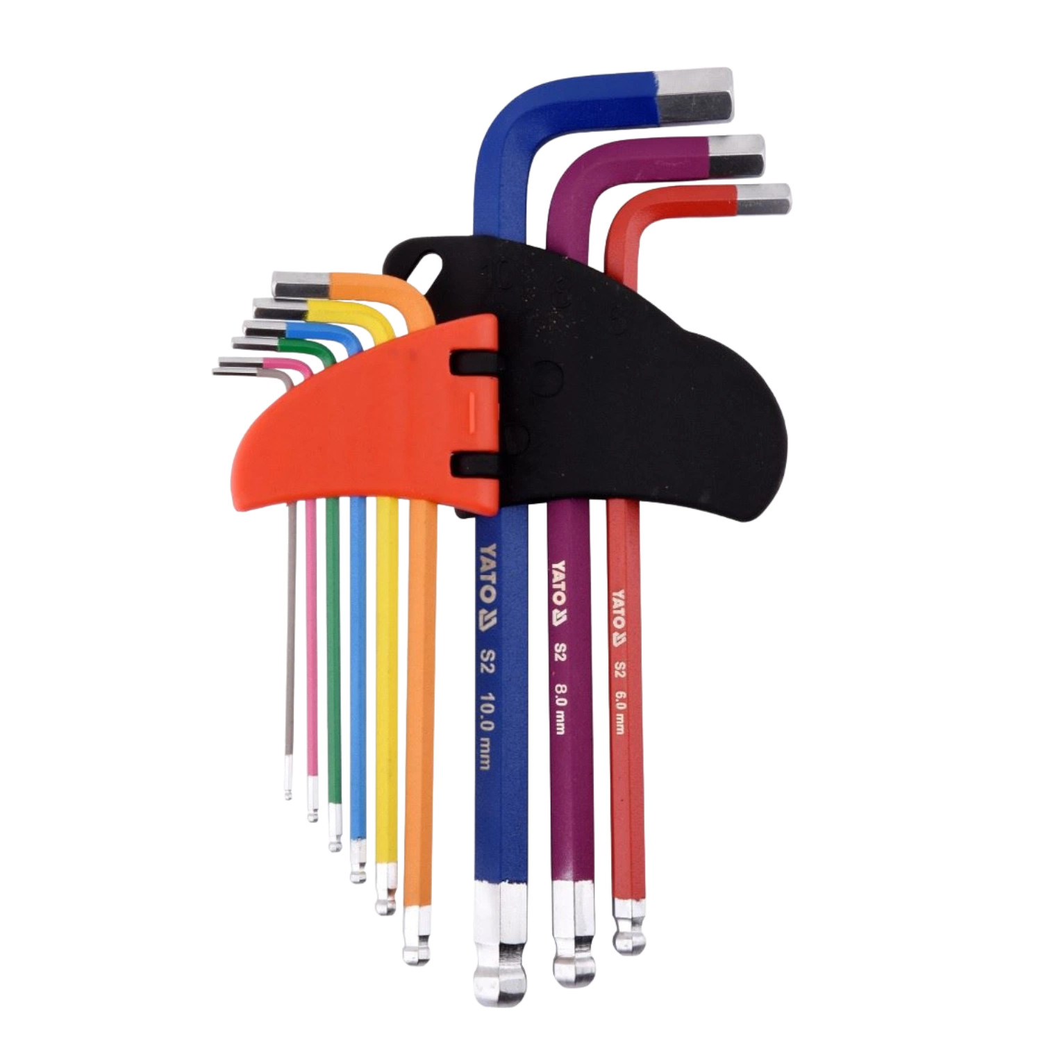 YATO Colorful Hex Key Set CrV 9-Piece Ball Head