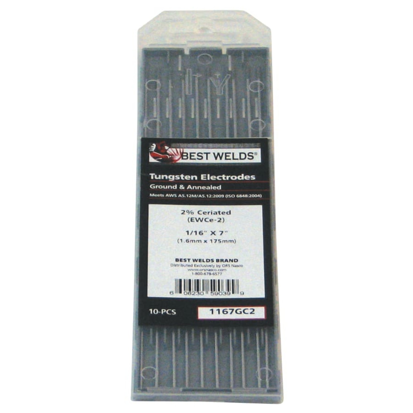 Best Welds – 1167GC2 – 1/16 X 7 2% CERIATED TUNGSTEN 10/PK, Pack