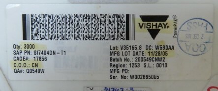 VISHAY SI7404DN-T1 Qty of 10 per Lot MOSFET P-CH 30-V (D-S) Fast Switching; MO