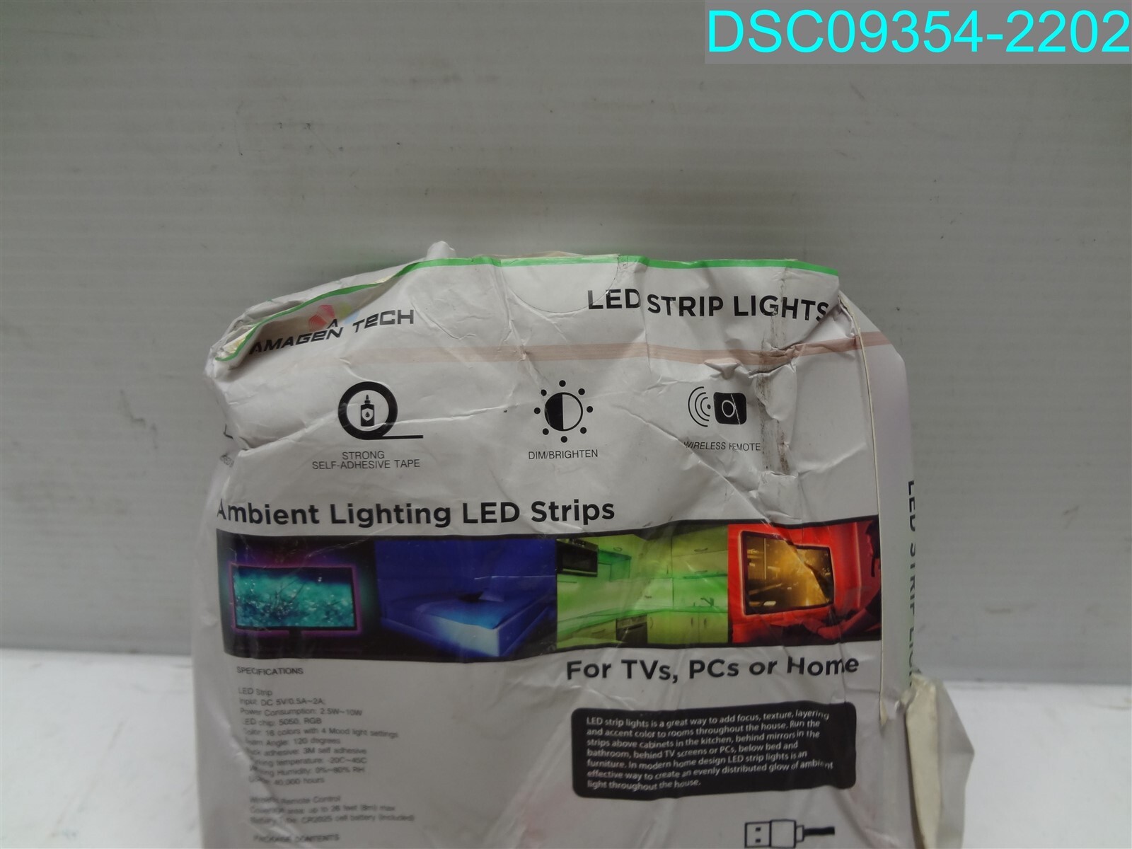 6ft. RGB LED Waterproof Strip Light with Remote, Multicolor 400383808956