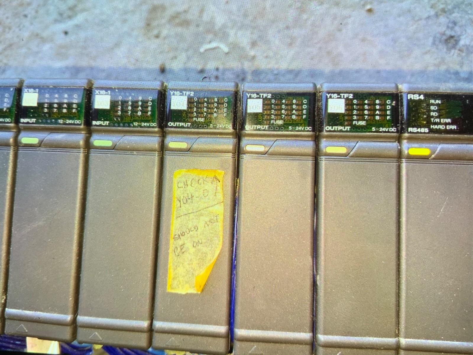 Fuji Electric PLC Module rack ,NJ-P1, CPU-A8 , (4) X16-1, (3) Y16-TF2, RS485