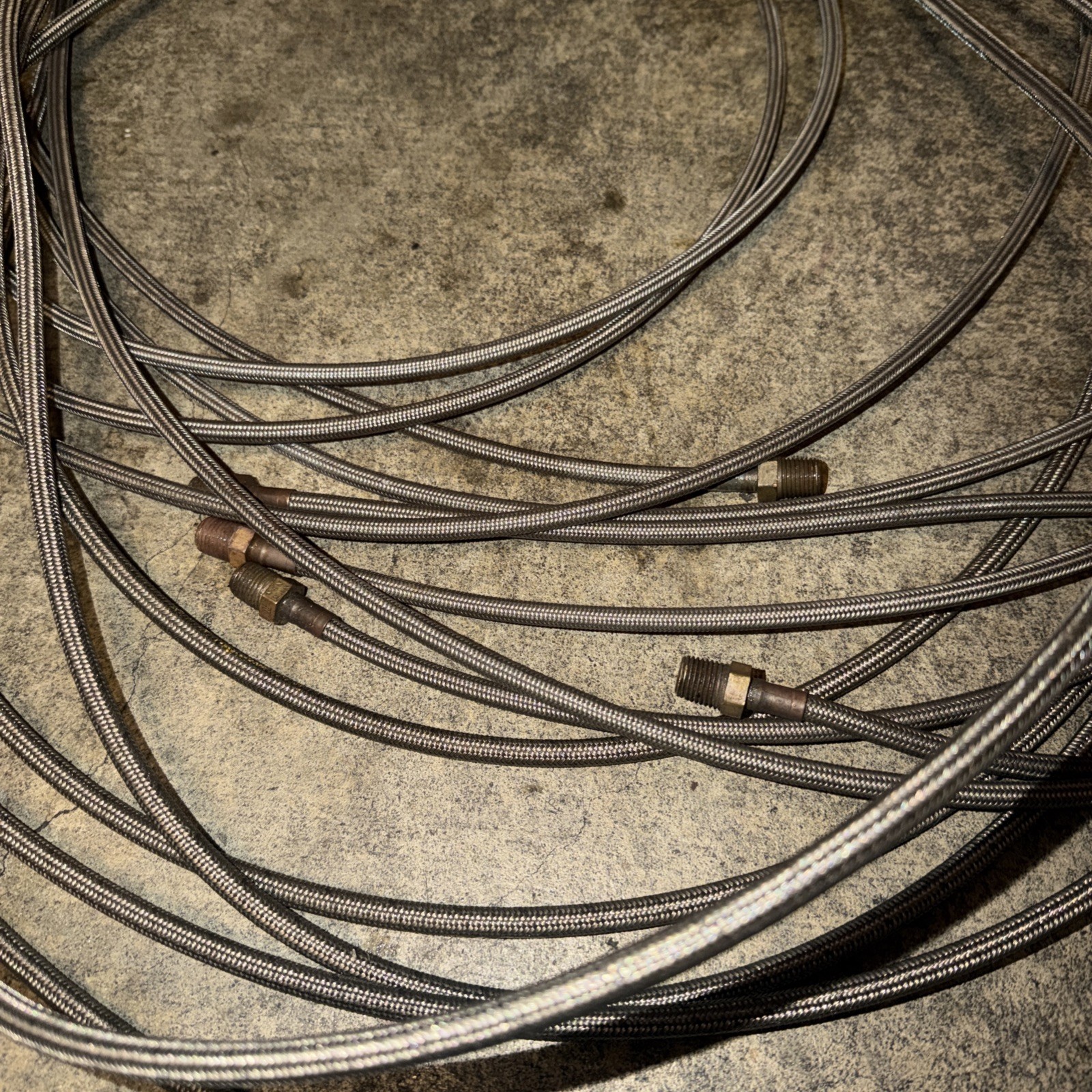 High Temp Stainless Steel/ Braided Teflon Water Or Oil Lines. 6 To 10 Ft.
