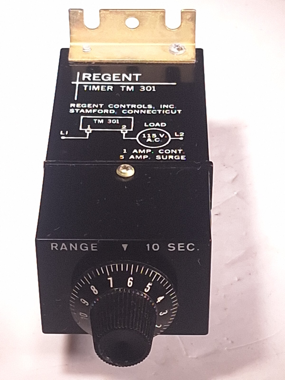 REGENT CONTROLS TM301D10S DELAY TIMER 115VAC 0-10 SEC RANGE