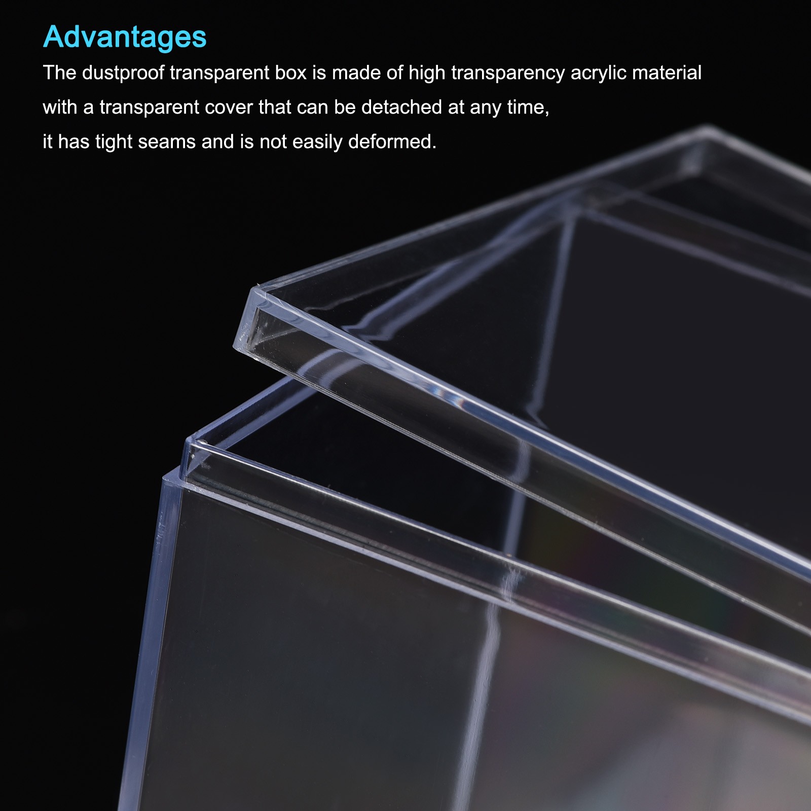 4Pack Clear Acrylic Plastic Storage Box Square Case with Lid 5.1×5.1×5.1cm