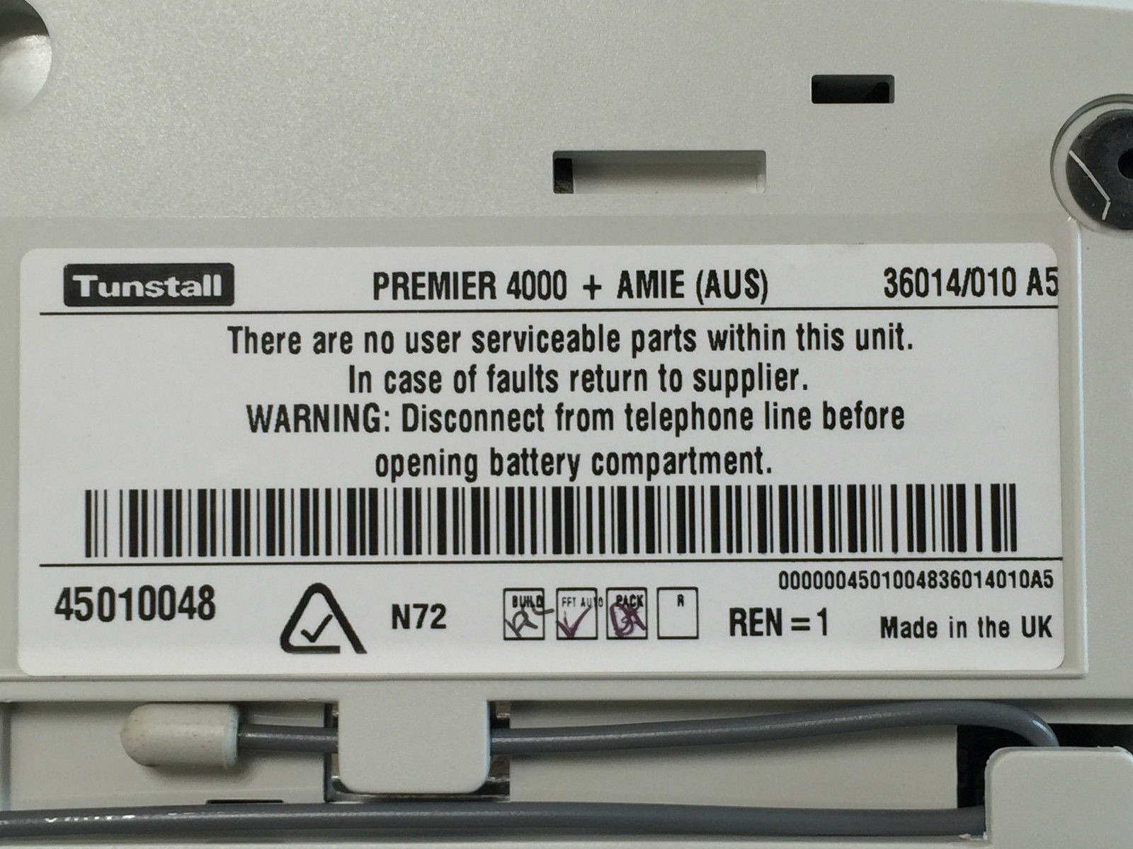 Tunstall Premier 4000 + AMIE (Aus) Emergency Response Unit Call System Telephone
