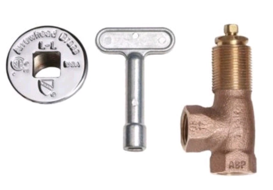 Arrowhead Gas Log Lighter Valve With Key # 259 Angle Lighter Valve Brass New