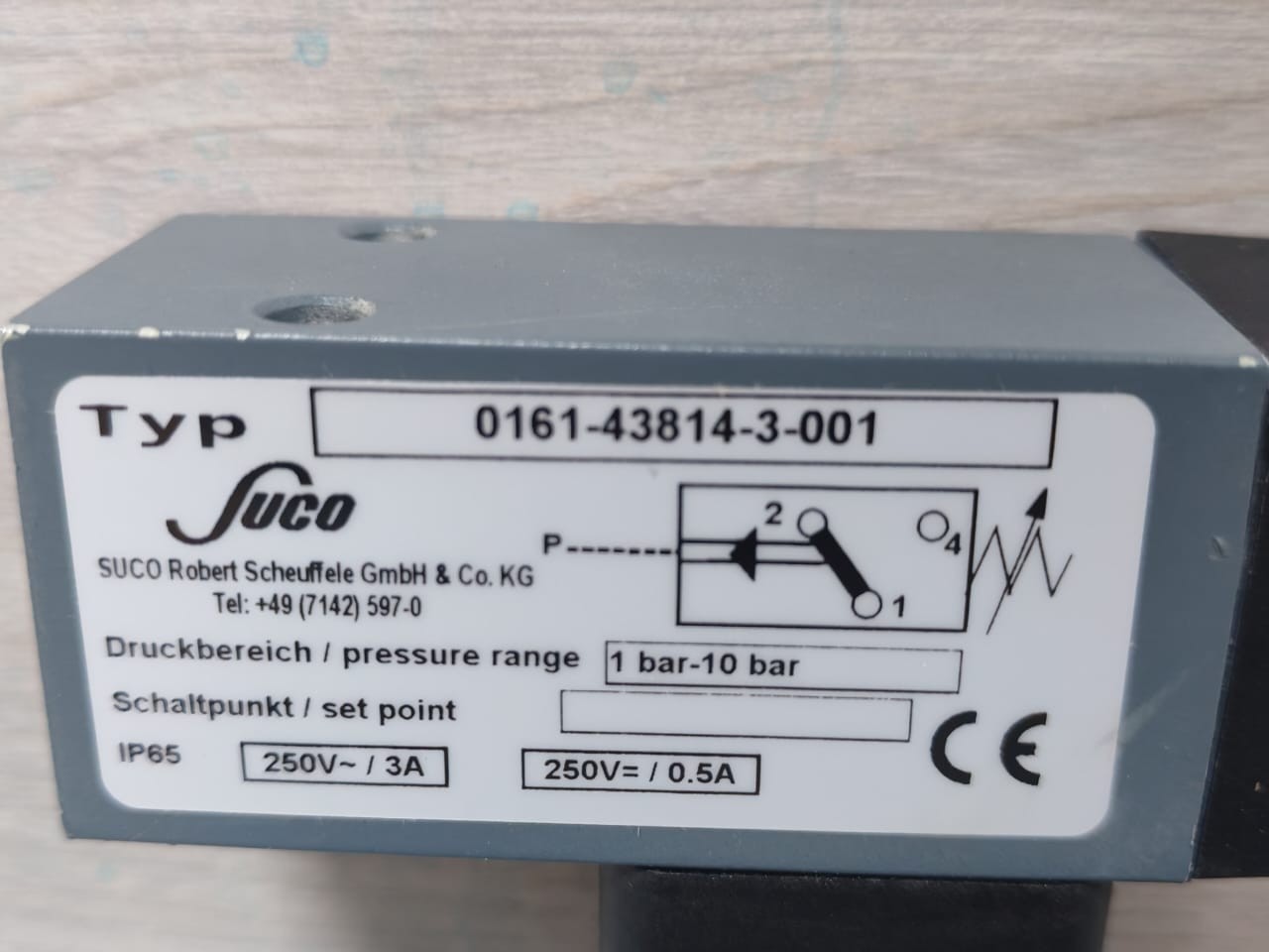 Suco 0161-43814-3-001 Pressure Switch -New Without Box