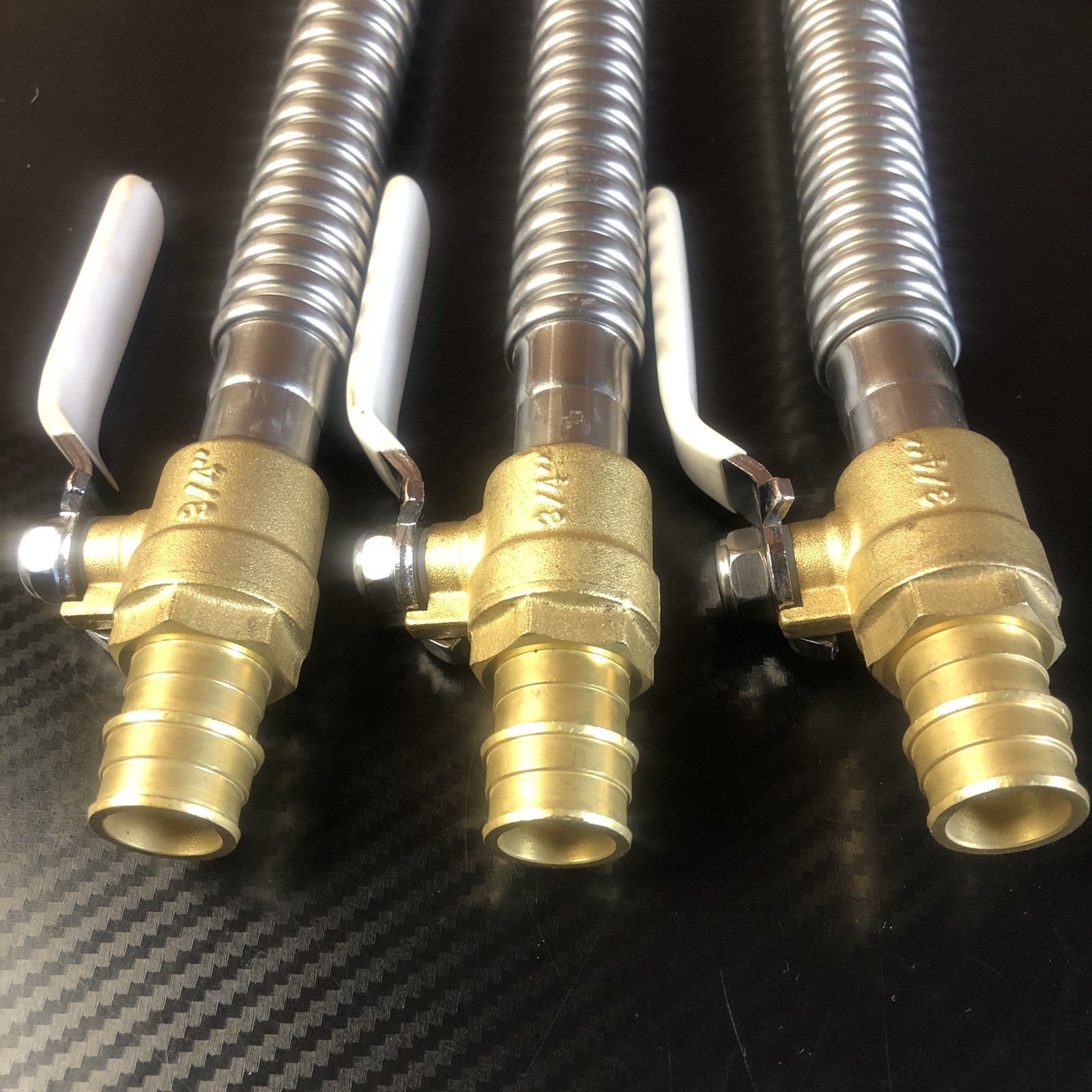 (3) Apollo PEX-A 3/4″ x 18″ Corrugated SS Water Heater Connector w/ Ball Valve