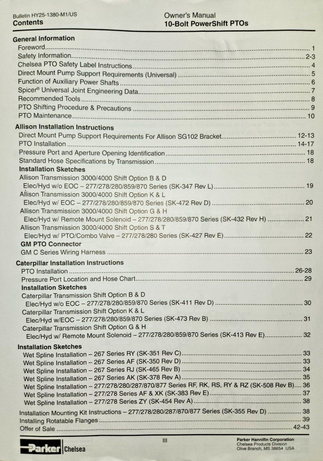 Chelsea 267 277 278 280 287 859 870 877 Power Take-Offs Owner’s Manual July 2021