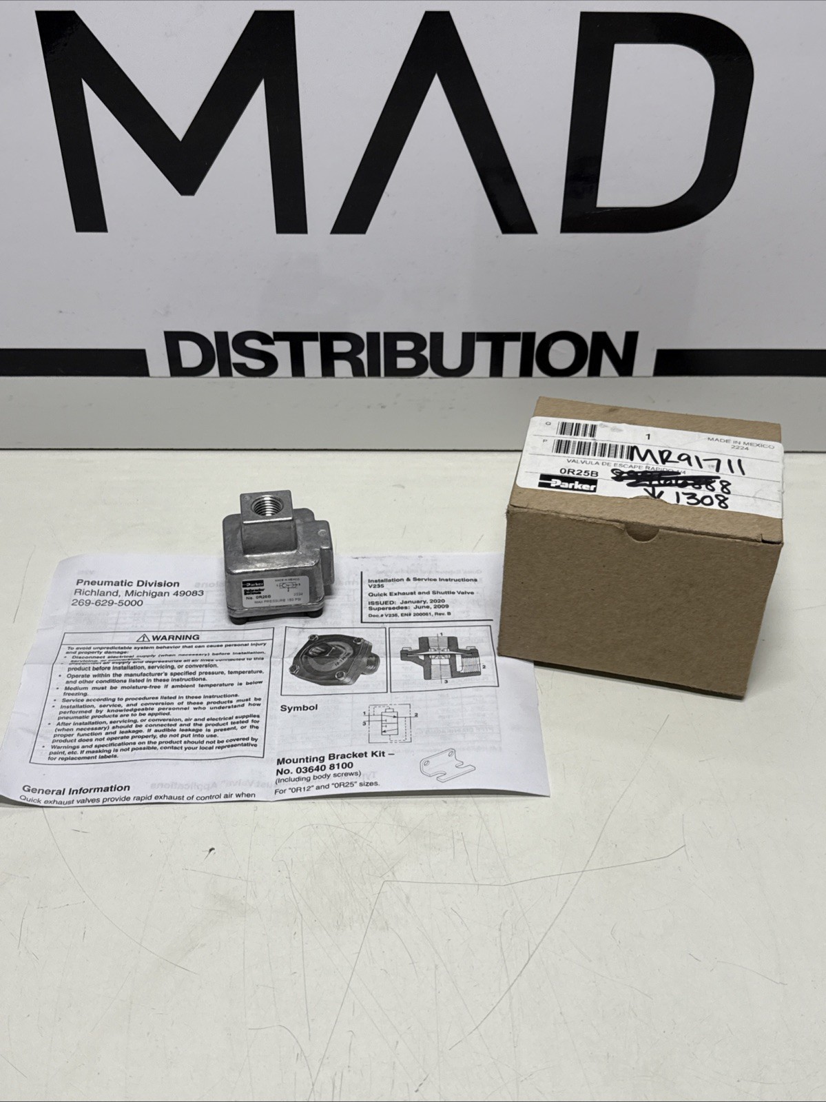 Parker 0R25B 1/4″ Quick-Exhaust Valve: 1/4″ Ports, Aluminum Body, 200psi Max