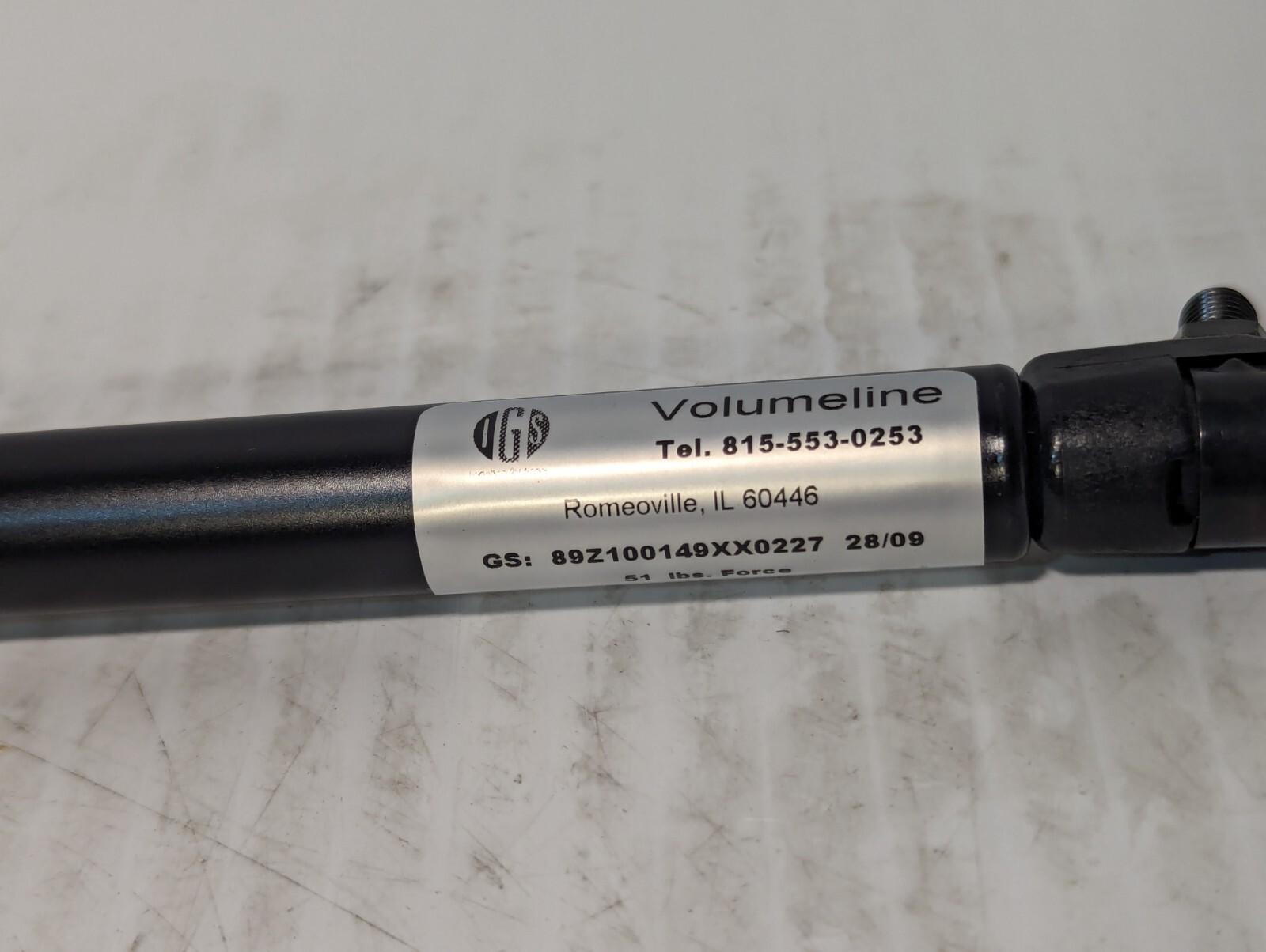 IGS 89Z100149XX0227 High Pressure Gas Spring, Volumeline, 51 Lbs. Force