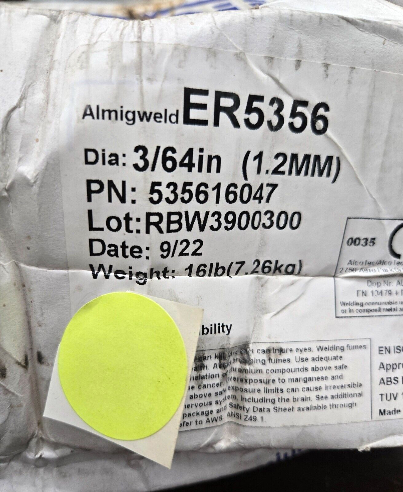 ALCOTEC ALUMINUM WELDING WIRE 535616047 3/64IN (1.2MM) 16LBS