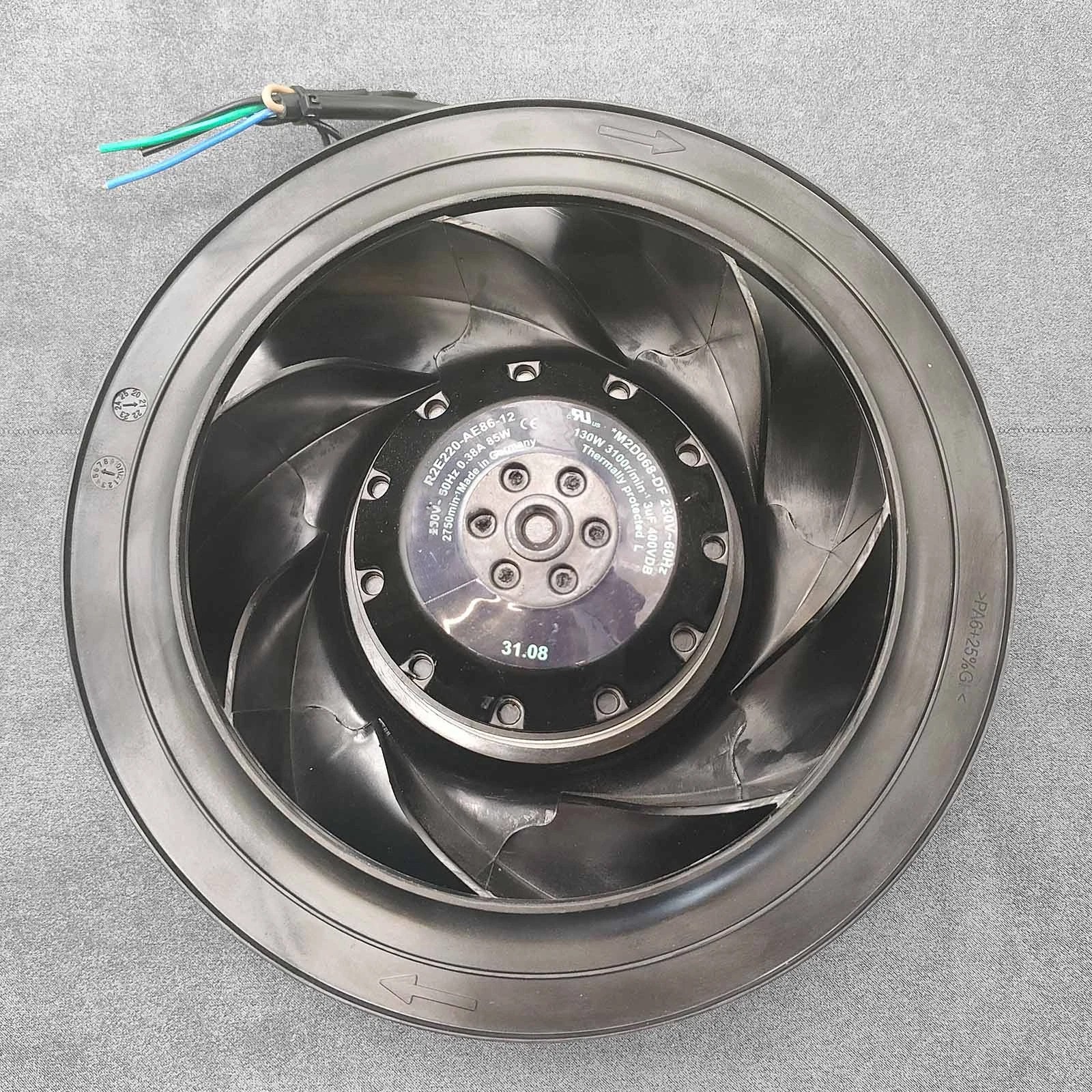 New Cooling Fan R2E220-AE86-12 230V 50Hz 85W 4 Wire Centrifugal Fan – US