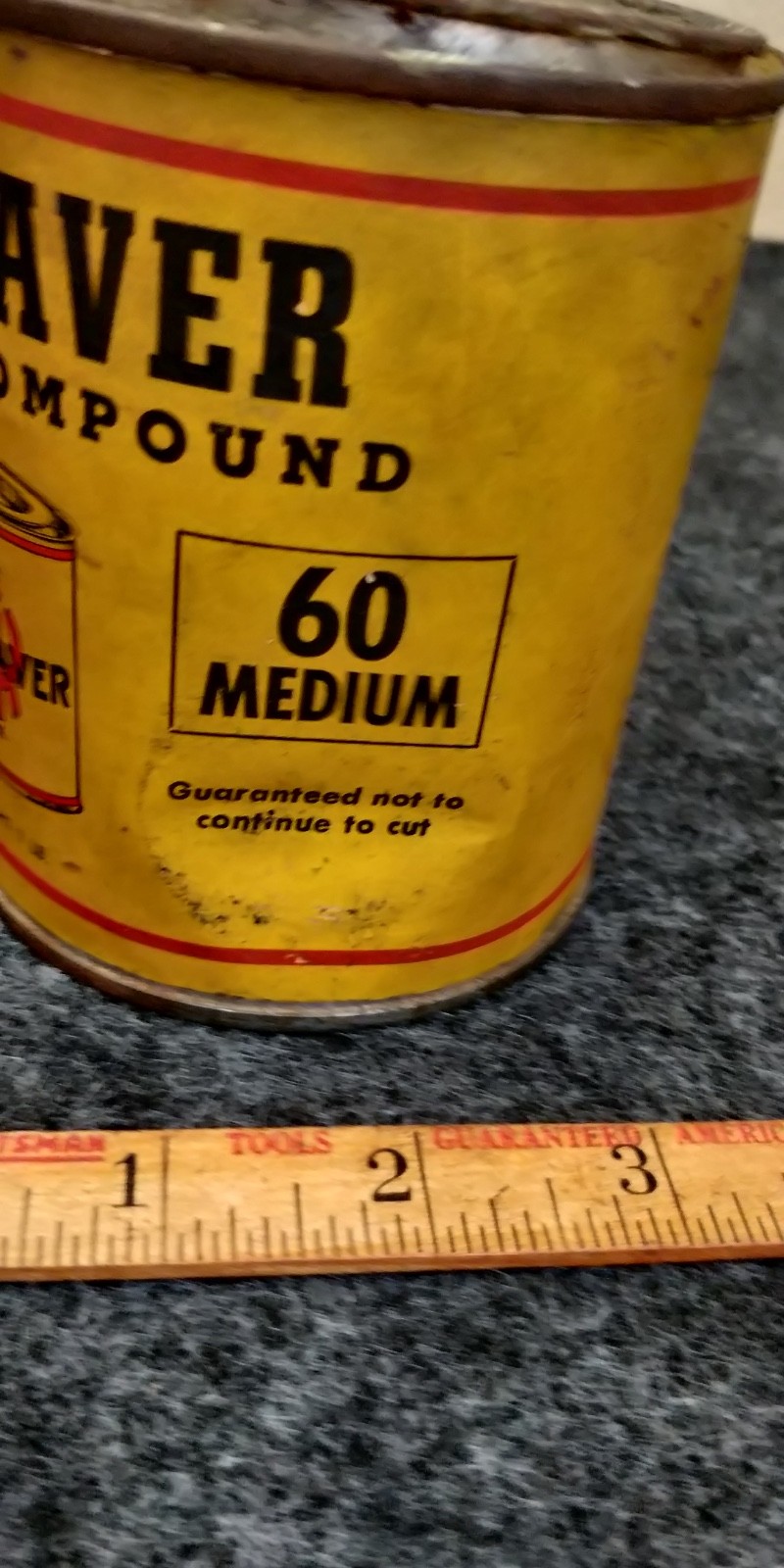 FULL CAN new old stock TIMESAVER LAPPING COMPOUND YELLOW LABEL 60N MEDUIM