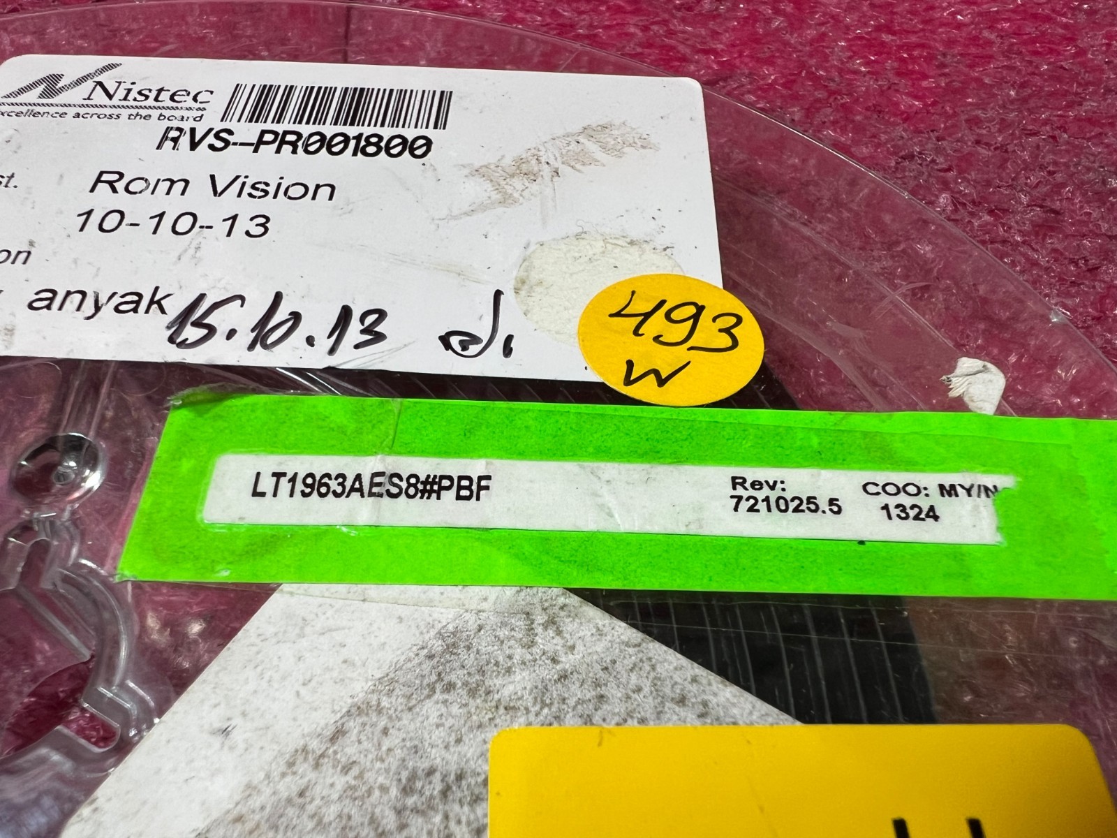 Analog Devices LOT 493 LT1963AES8#PBF REV 721025.5 1324