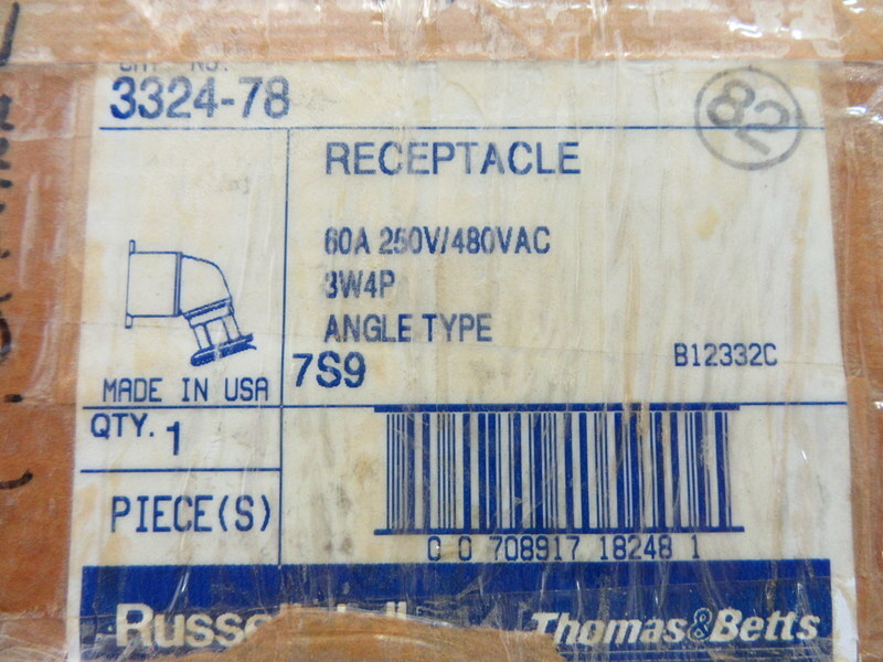 Thomas And Betts 3324-78 Russellstoll Receptacle W/Screw Cap 332478