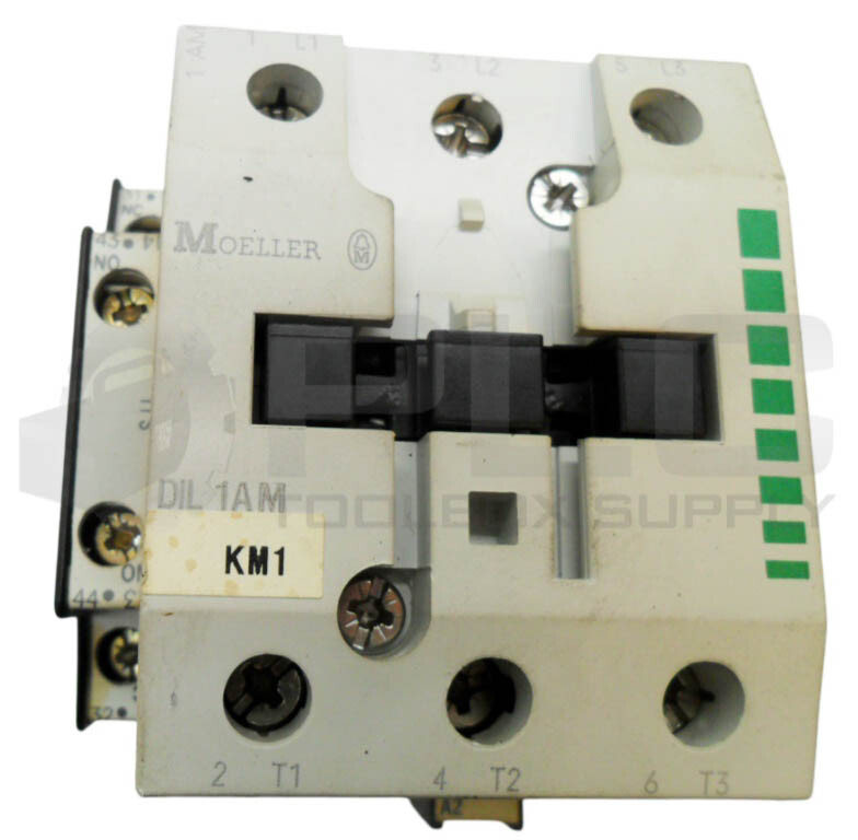 MOELLER DIL1AM CONTACTOR W/ (2) 11S DIL M AUXILIARY CONTACT W/ RC B DIL 250