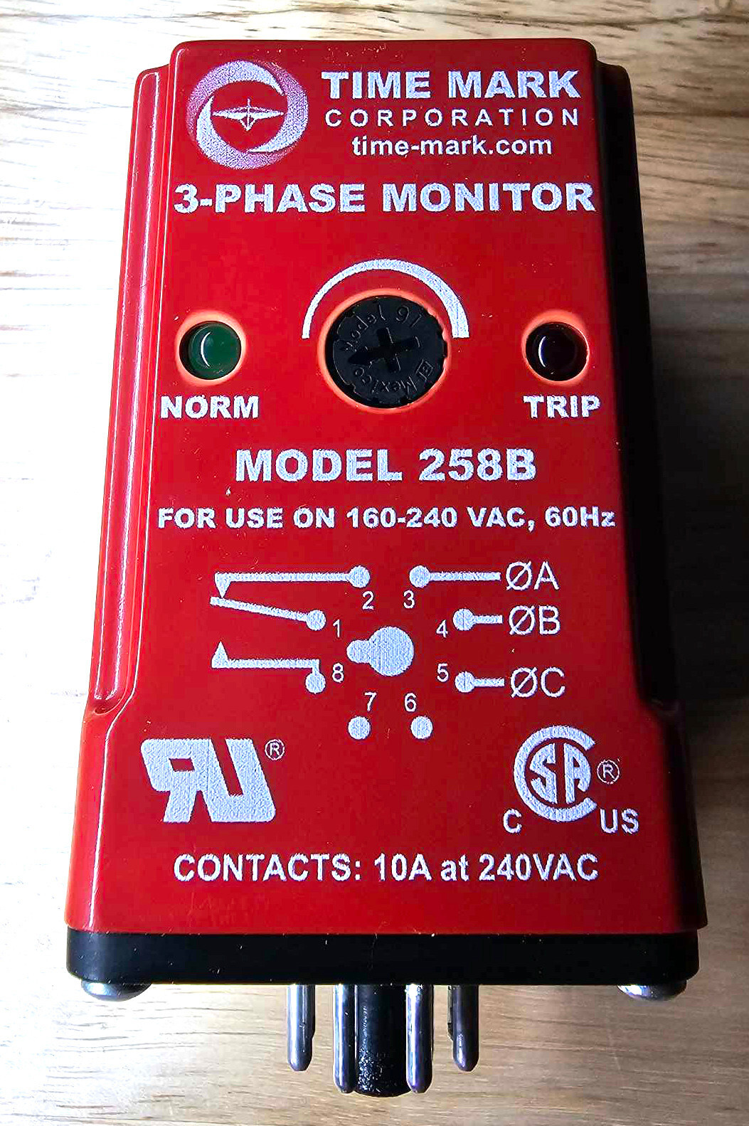 Time Mark Corp. 3-Phase Monitor Model 258B 240VAC BRAND NEW IN BOX
