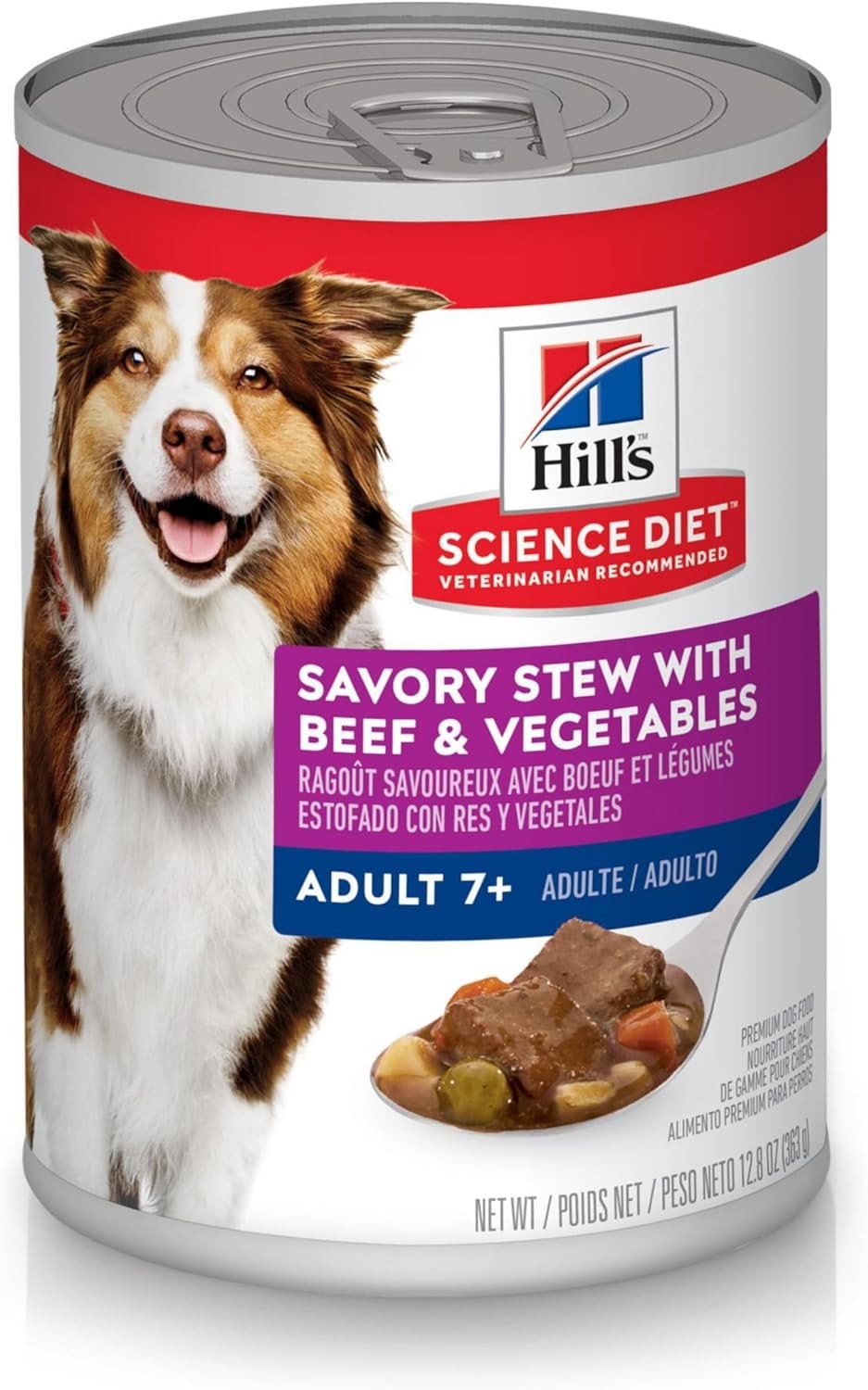 Hill’s Science Diet Adult 7+ Savory Stew Beef Vegetables Wet Dog (12) 12.8 oz