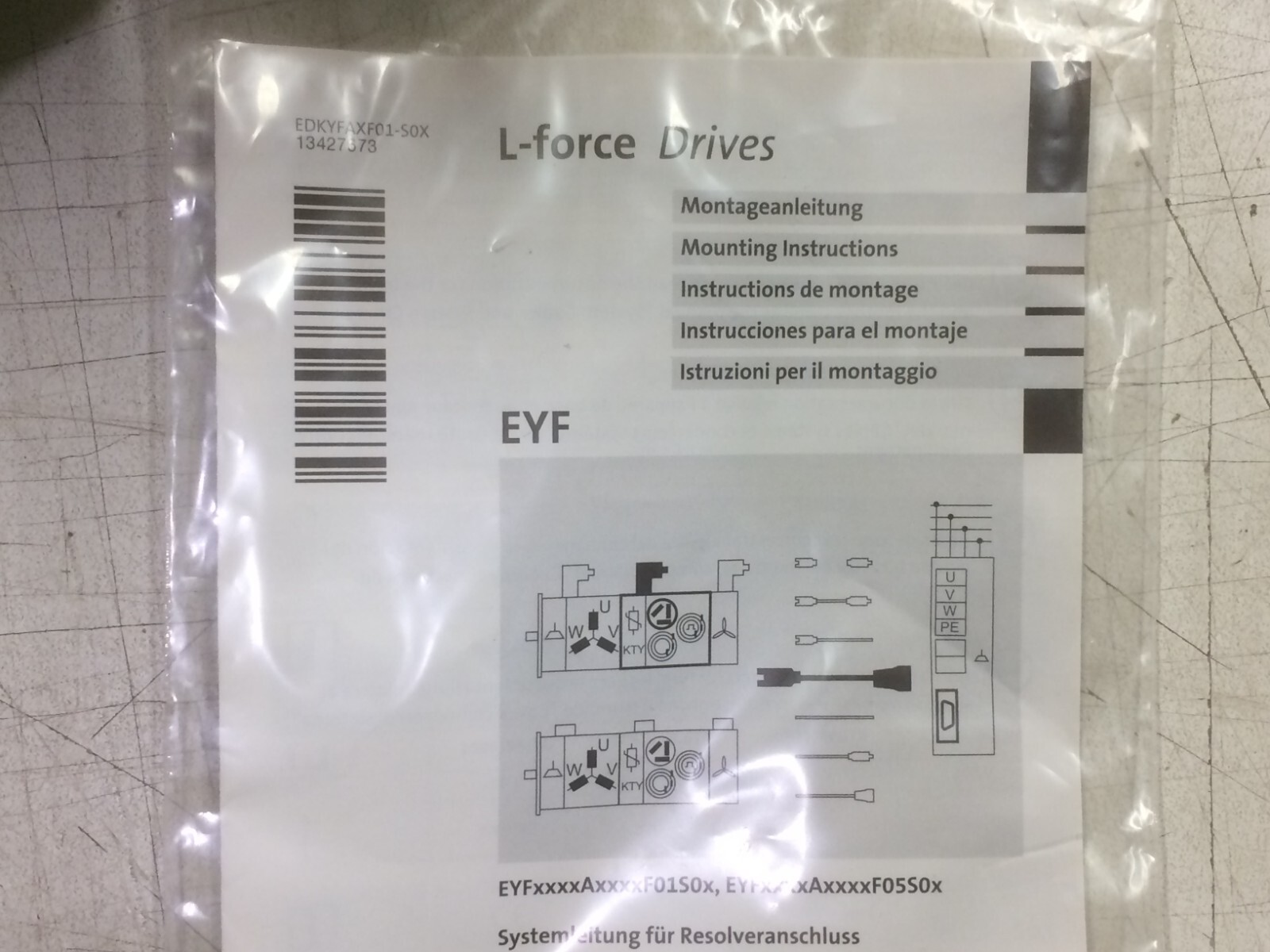 LENZE GREEN L FORCE SERVO EYF CABLE ASSEMBLY 12 PIN 12-PIN 27′ LONG 8.3M