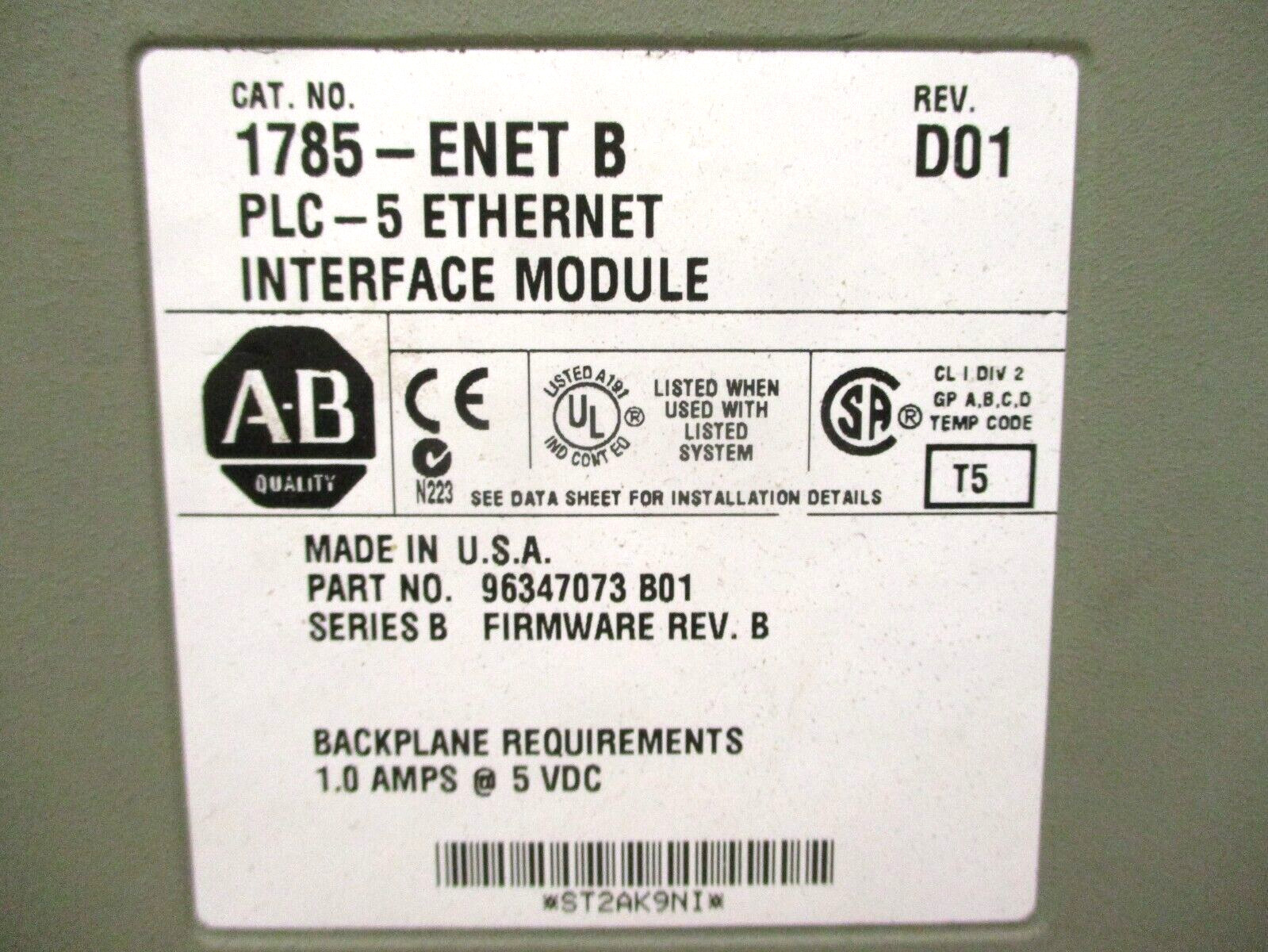 Allen-Bradley 1771-P4S 1771-A1B/B 1785-ENET B 1785-L40 B/E 48475DH