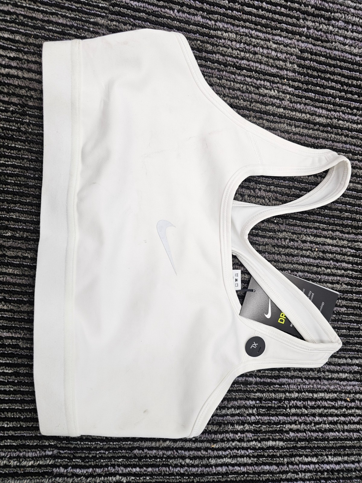 NIKE 445687 ATHLETIC SPORTS BRA DRI-FIT WHITE XL