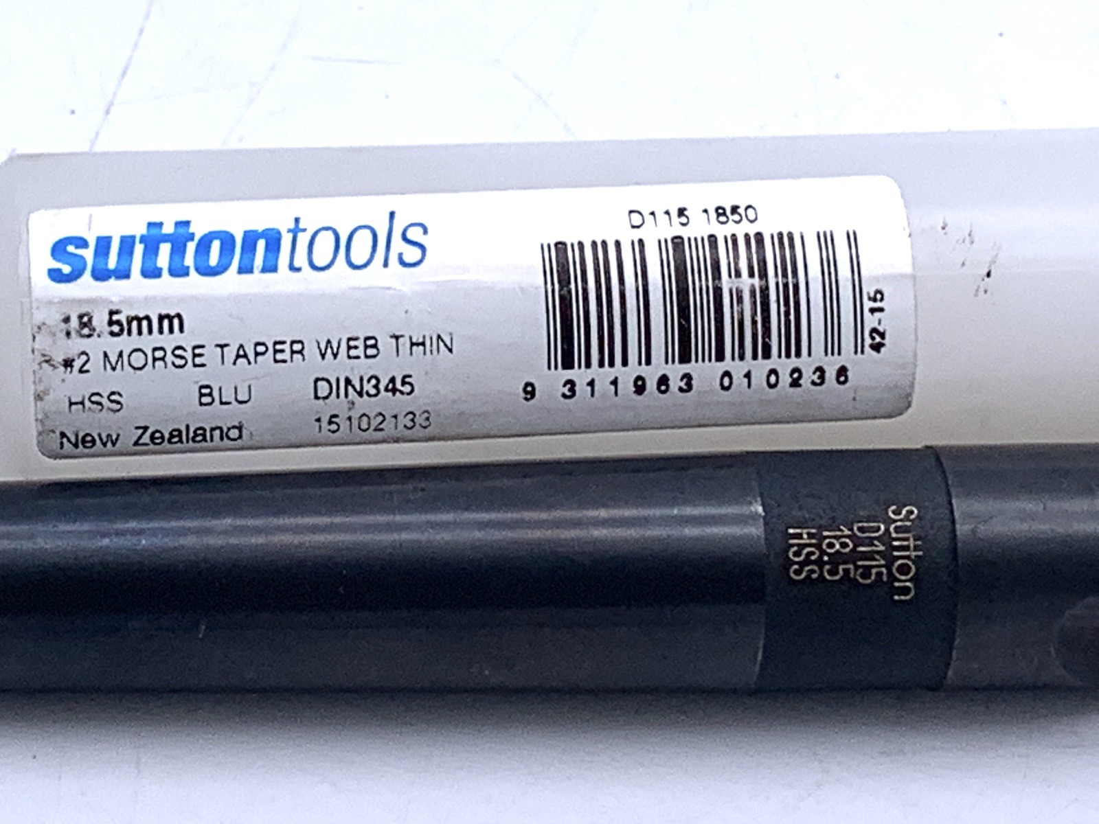 Sutton D115 18.5mm Number 2 Morse Taper Shank Drill Bit HSS D1151850