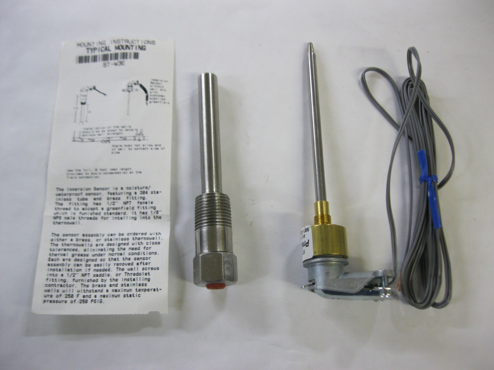 PRE-CON ST-W3E IMMERSION THERMISTOR SENSOR TYPE III 10K OHM, & WEL-S WELL SS