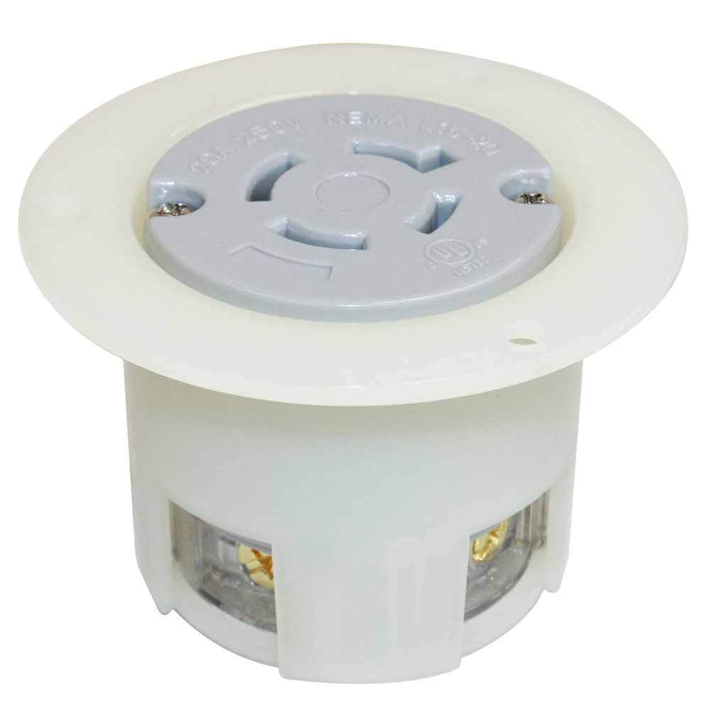 NEMA L16-20R 3 Pole 4Wire 20A 480V Heavy Duty Twist Lock Receptacle Flange