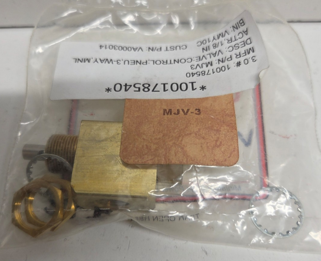 NEW IN BAG! CLIPPARD 3-WAY JUMBO POPPET VALVE 1/8″NPT MJV-3