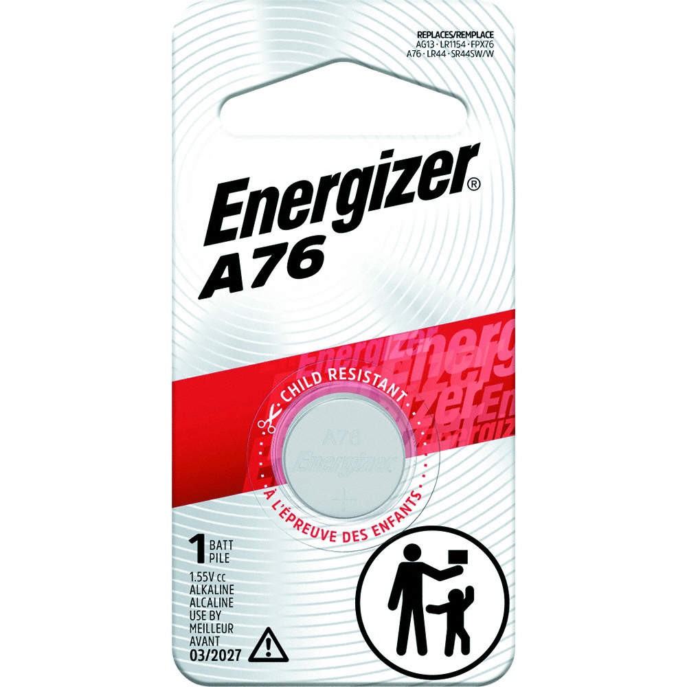 ENERGIZER Button Battery,Alkaline,1.5VDC,A76 45EK06 PK 6