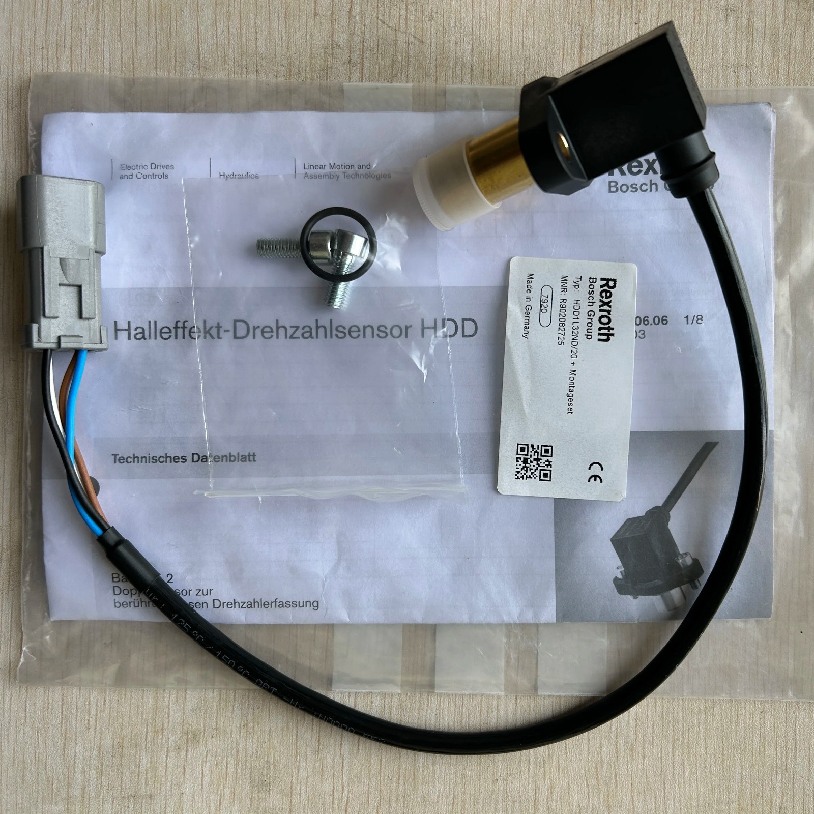 Rexroth Bosch Group R902082725 Hall-Speed Sensor